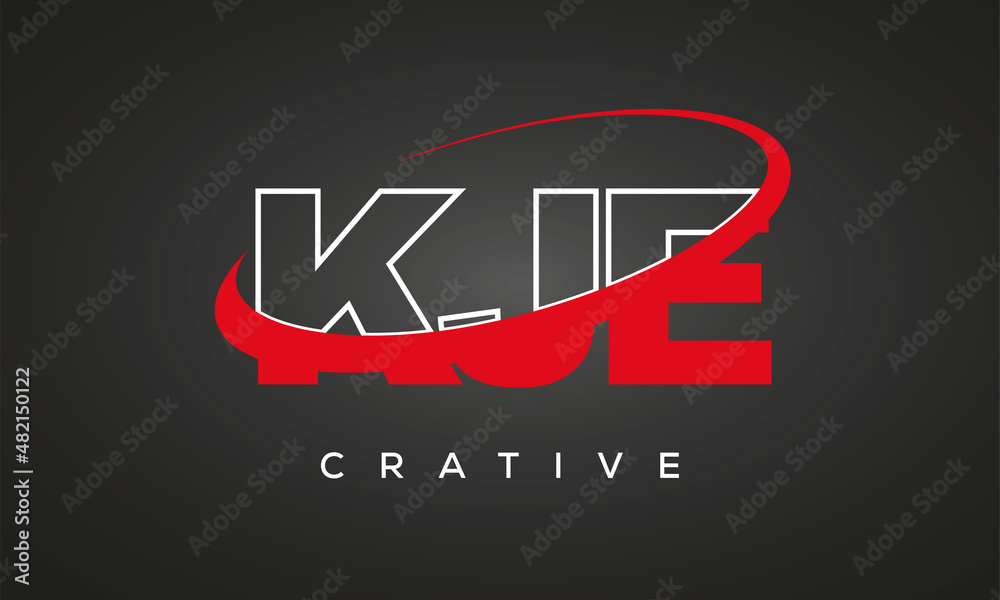 KJE creative letters logo with 360 symbol Logo design