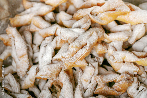 Angel wings called in Poland faworki or chrust  cakes deep fried in oil to celebrate Fat Thursday. A traditional Polish delicacy before Lent.