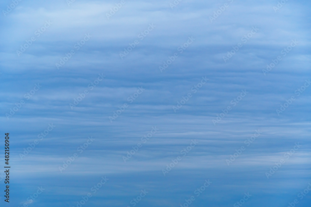 beautiful blue sky with clouds in the evening as abstract background