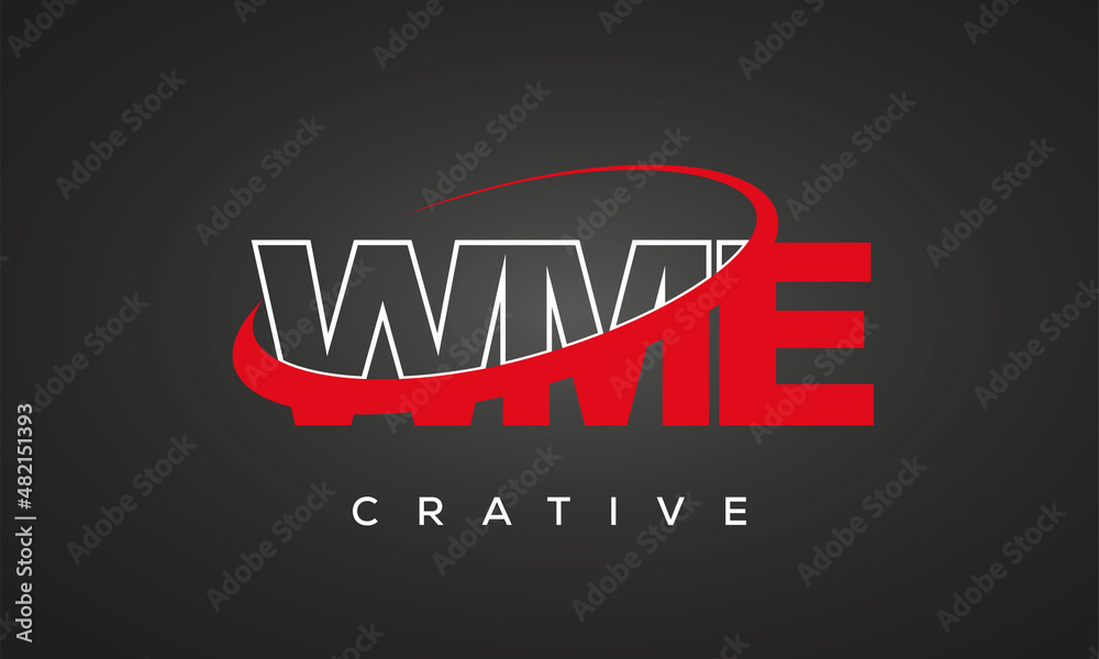 WME creative letters logo with 360 symbol Logo design WME creative letters logo with 360 symbol Logo design