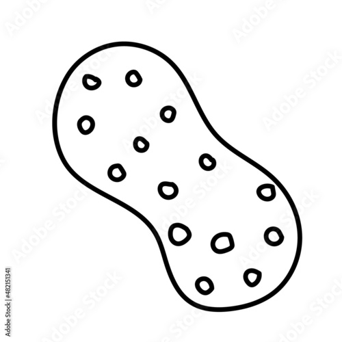 sponge for washing dishes and cleaning. vector hand drawn doodle style element
