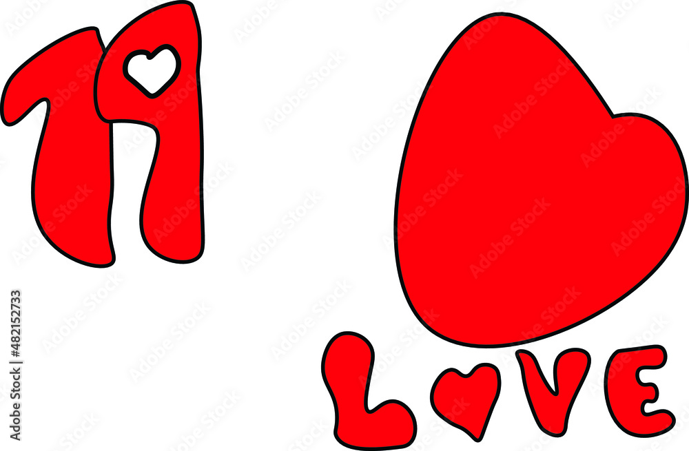 Vector image with a heart on a white background Vector image with a heart on a white background