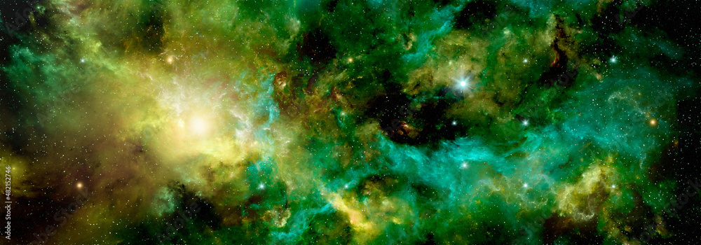 Outer space with nebulae and stars in deep space in the Universe