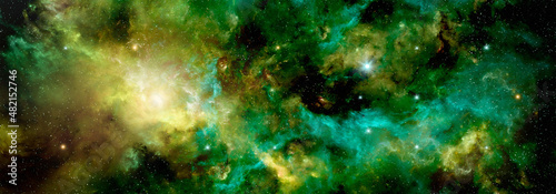 Outer space with nebulae and stars in deep space in the Universe