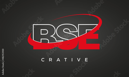 BSE creative letters logo with 360 symbol Logo design photo