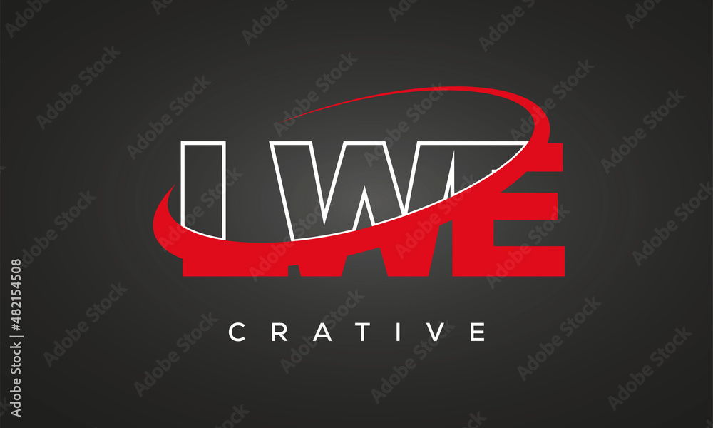 LWE creative letters logo with 360 symbol Logo design