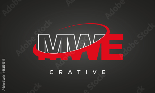 MWE creative letters logo with 360 symbol Logo design