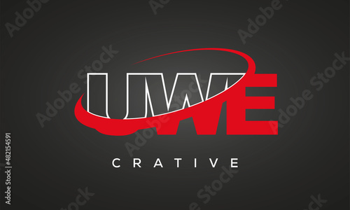 UWE creative letters logo with 360 symbol Logo design