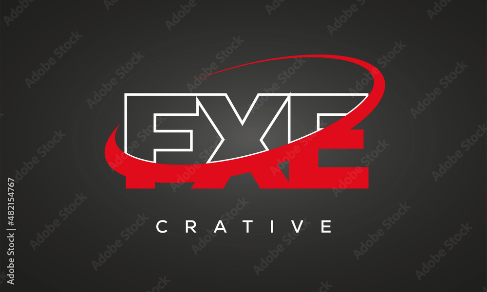 FXE creative letters logo with 360 symbol Logo design