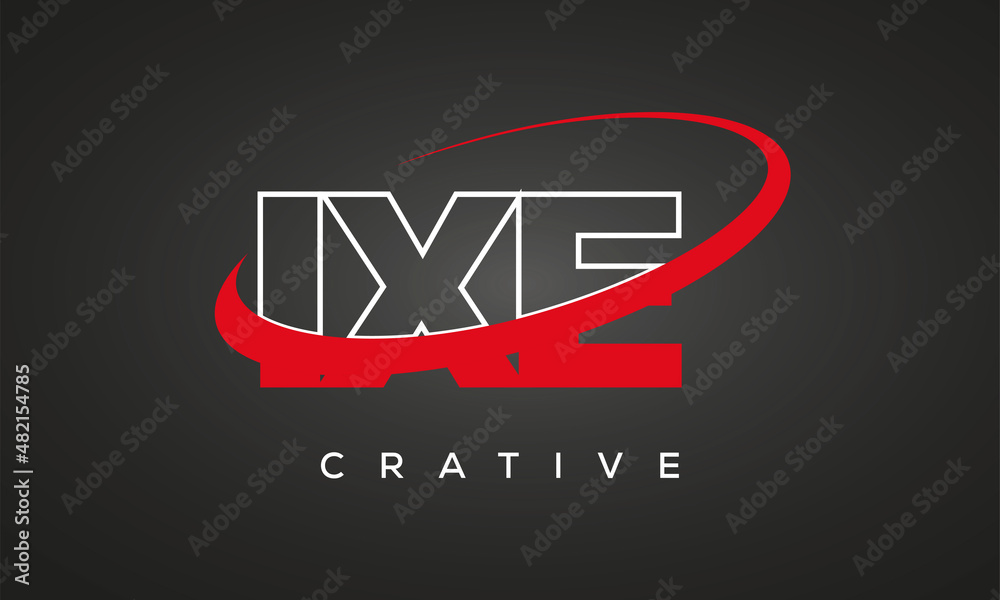 IXE creative letters logo with 360 symbol Logo design