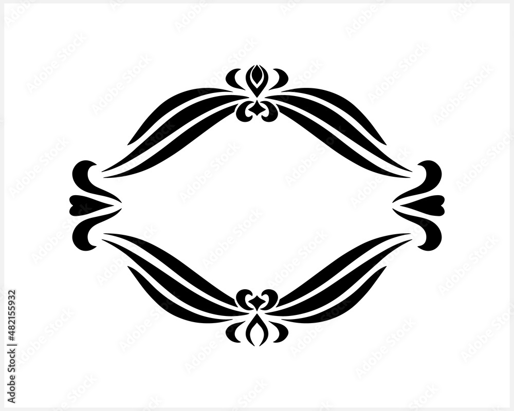 Fototapeta premium Vintage wreath isolated. Stencil frame border. Vector stock illustration. EPS 10