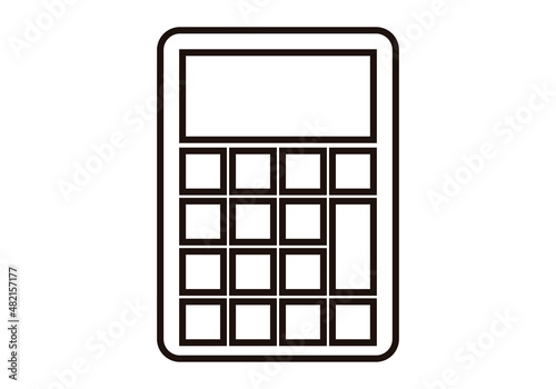 Icono negro de calculadora en fondo blanco.