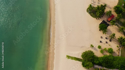Wallpaper Mural Aerial drone of Beautiful tropical beach and blue sea. Pasikuda Beach, Sri Lanka. Torontodigital.ca