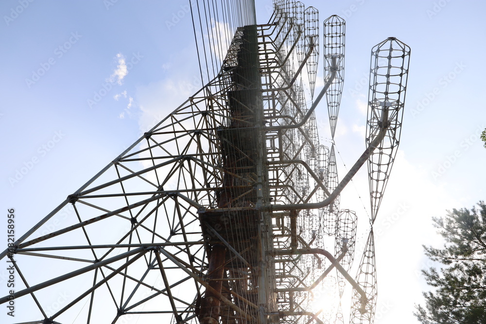 old soviet transmission mast in Chernobyl 
