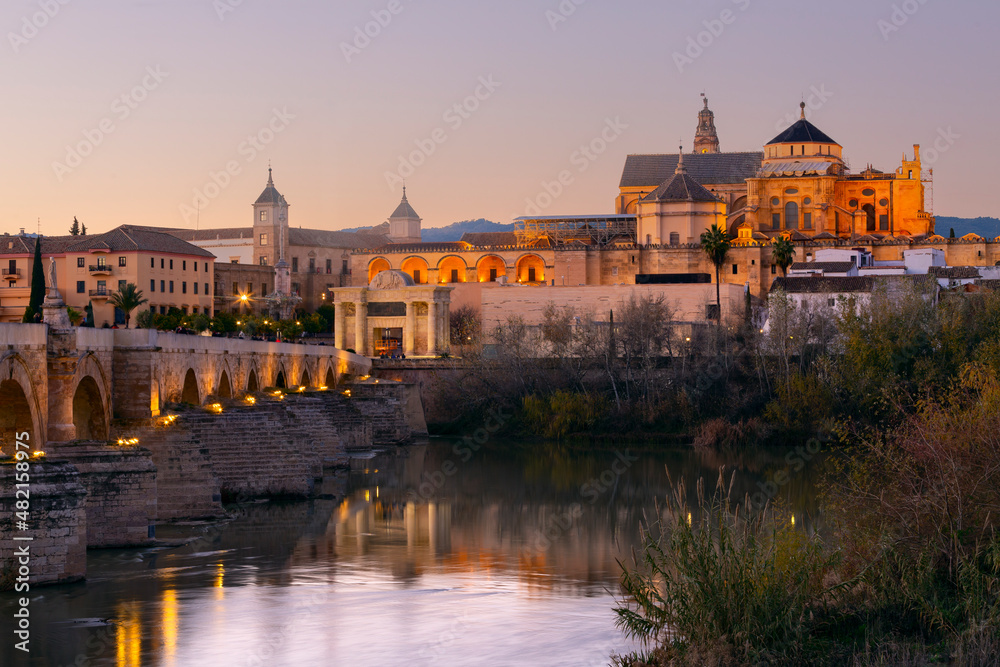 Obraz premium Roman Bridge and Guadalquivir river, Great Mosque, Cordoba, Spain
