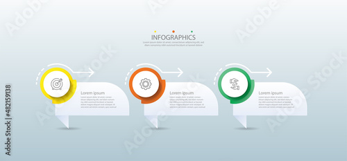 Three step elements infographic business template