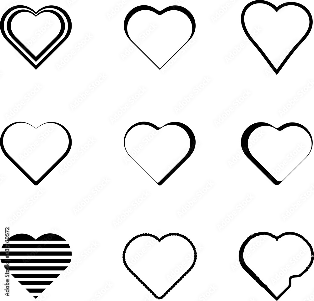 black white heart collection black white heart collection