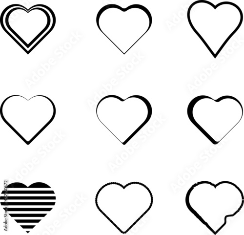 black white heart collection