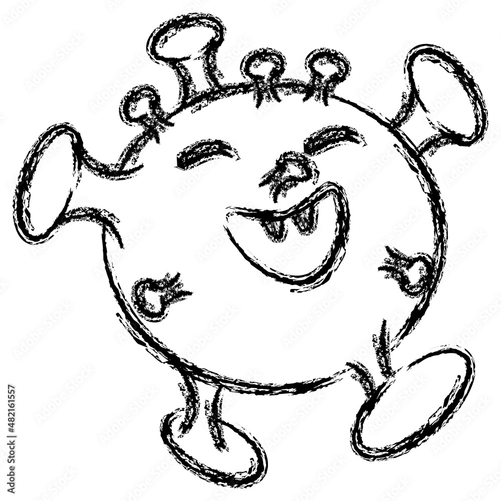 Virus doodle icon Vector illustration Isolated on white background Virus doodle icon Vector illustration Isolated on white background