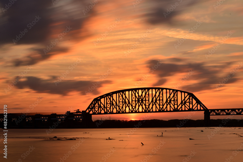 Obraz premium アメリカの地方都市の夕景