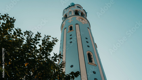 Photography Beautiful Blue Chruch in Bratislava, Slovakia