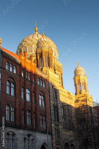 New Synagogue Berlin - Centrum Judaicum , a walk on a cold winter day in the Mitte district on Oranienburger Strasse photo