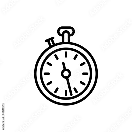 Stopwatch thin line icon. Sport equipment for measuring. Countdown. Vector illustration.