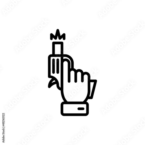 Starting gun: pistol in hand shots. Modern vector illustration of sport competition beginning.