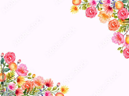 hand drawn frame with flowers