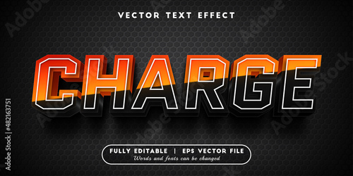 Text effects 3d charge, editable text style