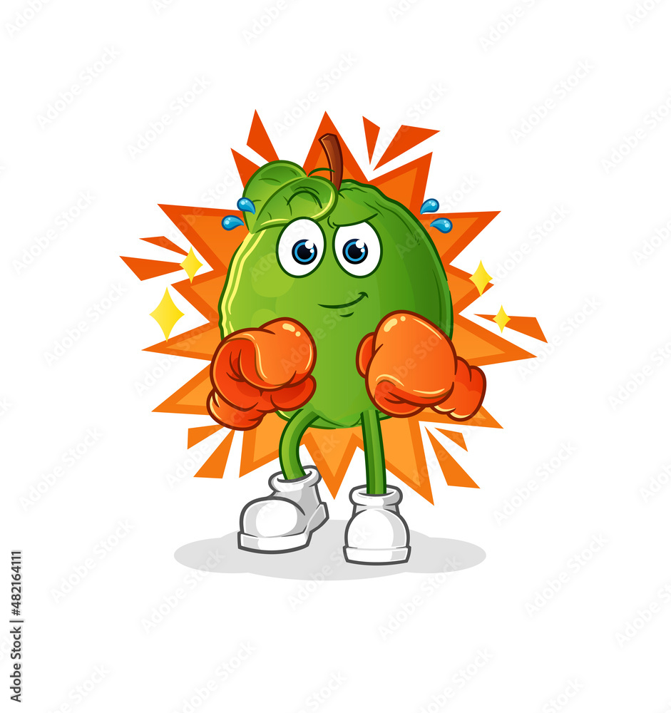 guava boxer character. cartoon mascot vector guava boxer character. cartoon mascot vector