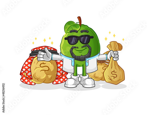 guava rich arabian mascot. cartoon vector