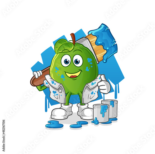 guava painter illustration. character vector