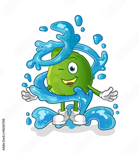 guava fresh with water mascot. cartoon vector