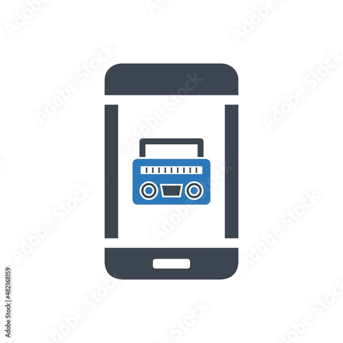 Radio with smart phone icon