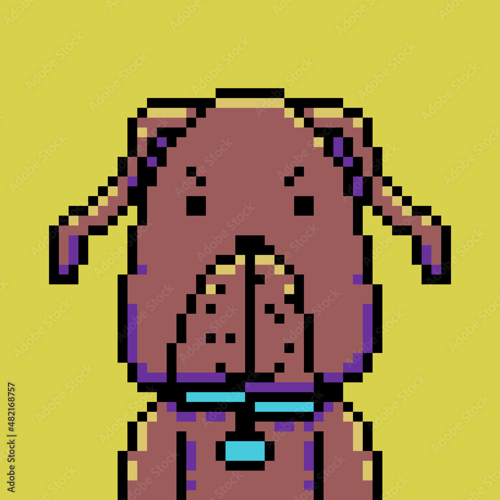 Fototapeta premium Pixel art dog design isolated