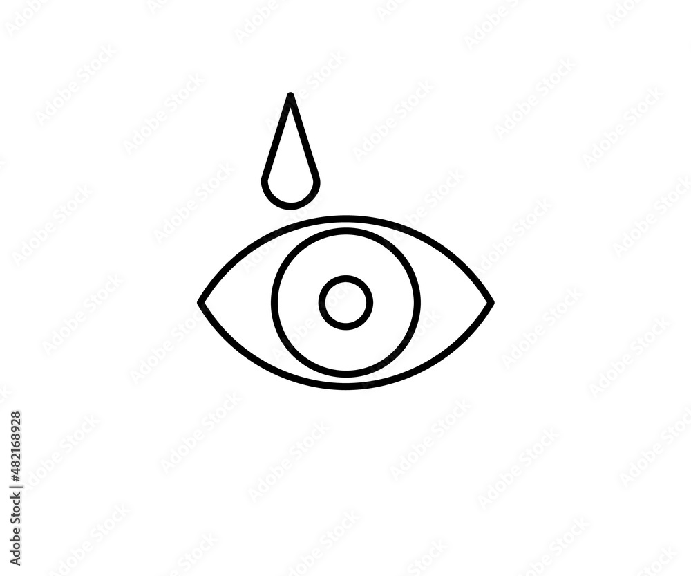 Fototapeta premium Human eye and eye drops. Symbol. Vector illustration.