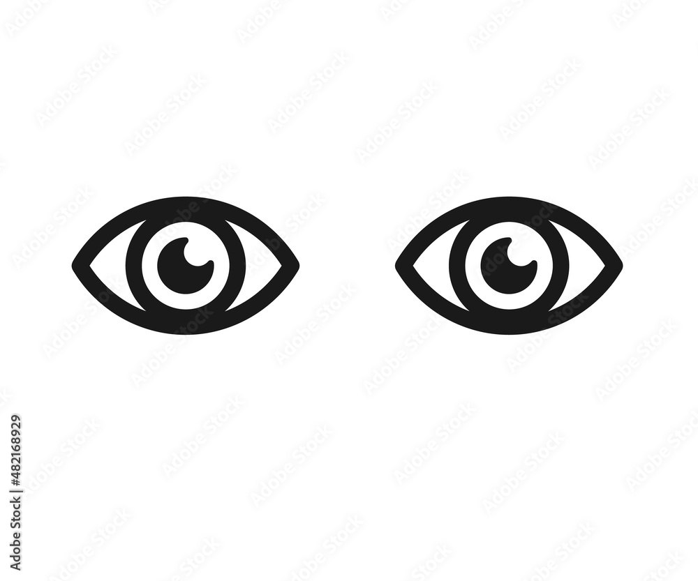 Human eye icon on a white background. Vector illustration. Human eye icon on a white background. Vector illustration.
