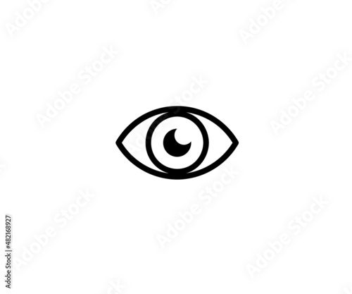 Human eye icon on a white background. Vector illustration.