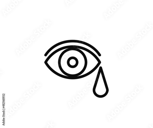 Human eye and eye drops. Symbol. Vector illustration.