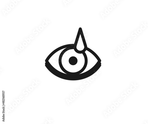 Human eye and eye drops. Symbol. Vector illustration.