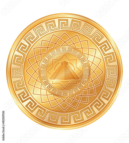 mayan ancient coin vector illustration