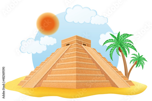 ancient mayan pyramid vector illustration