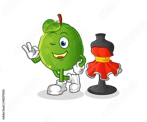 guava fashion designer vector. cartoon character