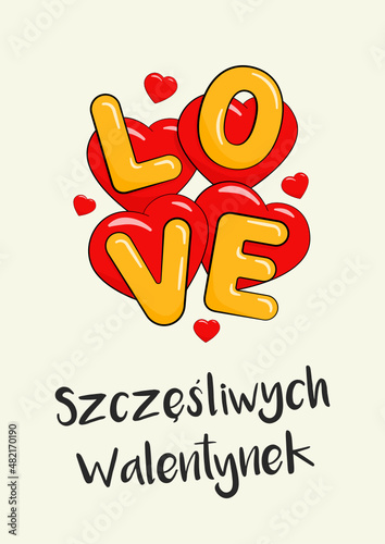 Szczęśliwych Walentynek. Wektor.