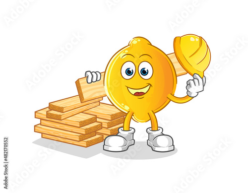 lemon builder vector. cartoon character