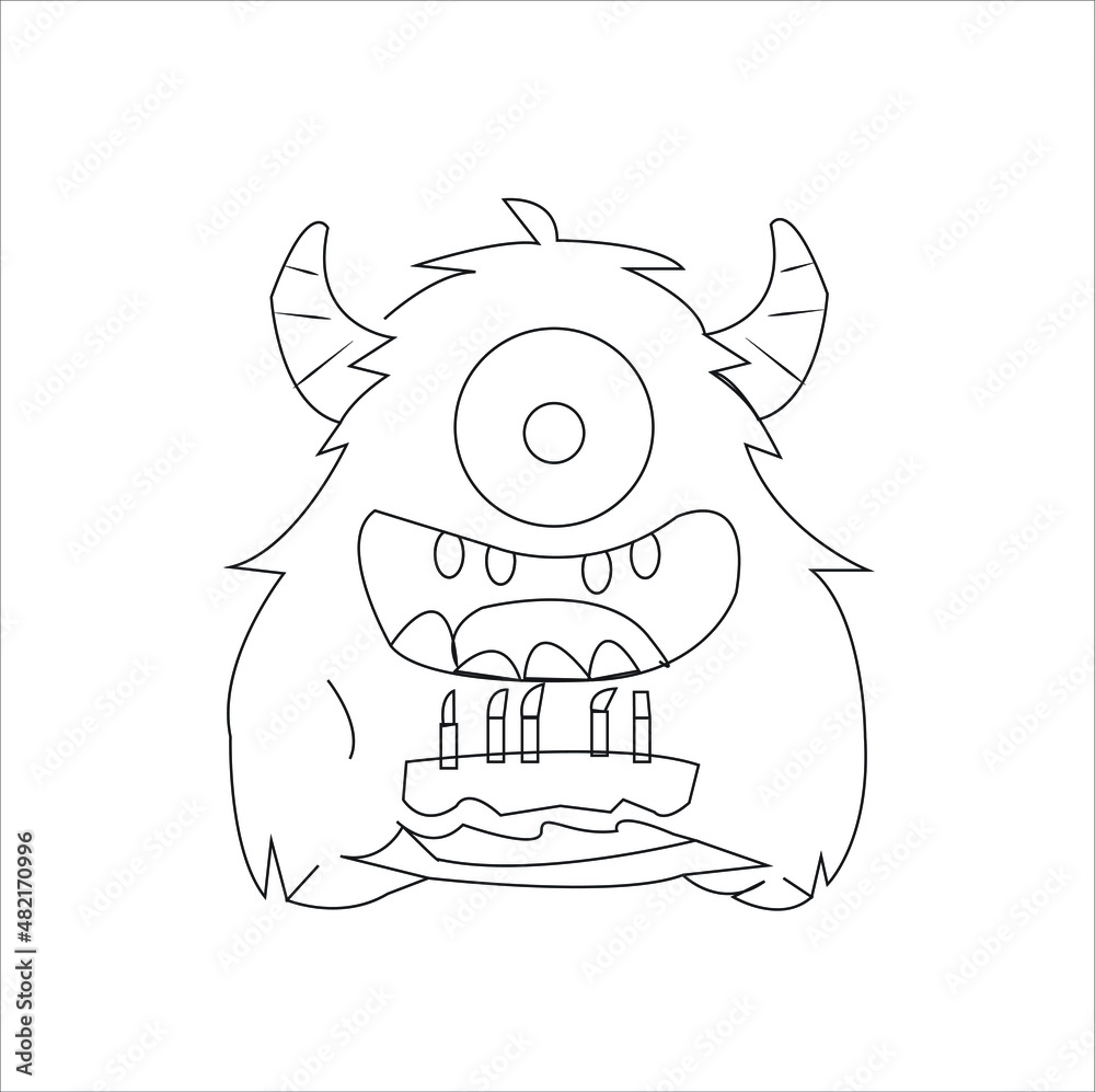 cute animal coloring page for kids Stock Vector | Adobe Stock