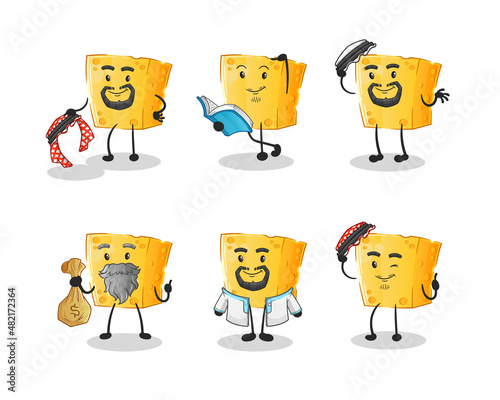 cheese arab character. cartoon mascot vector