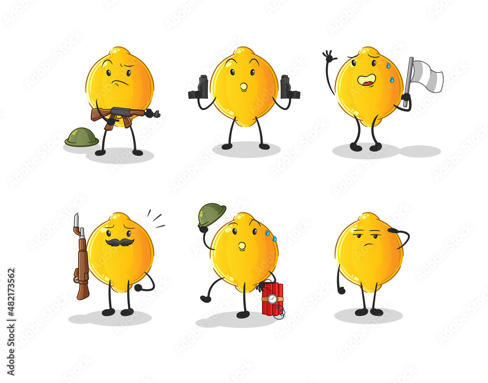 lemon troops character. cartoon mascot vector