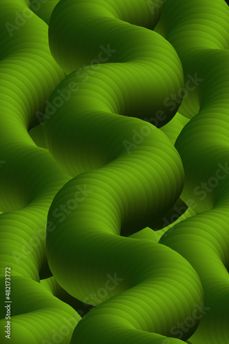 3D geometric shape. Abstract liquid background. Giant abstract figures in the form of a pipe. Abstract texture for posters, presentations, flyers, invitations